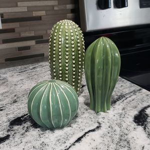 Ceramic Cactus Decor Set